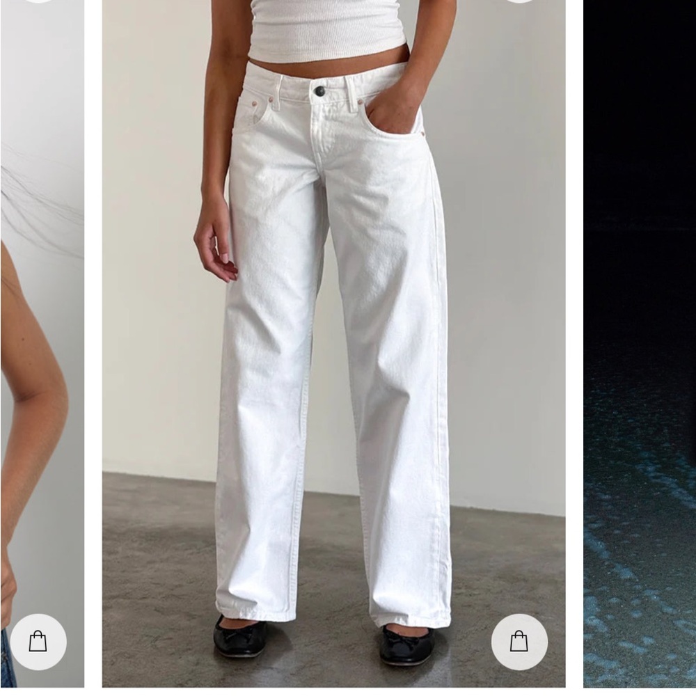 Motel Rocks White Straight Leg Jeans